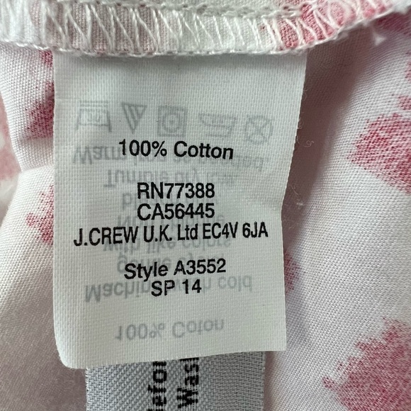 Madewell red and white patterned long sleeve collared pop over top size small - Picture 7 of 8